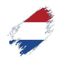 the flag of netherlands painted with brush strokes vector