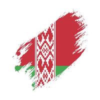 the flag of belarus painted with brush strokes vector