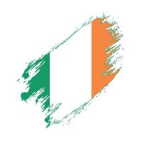 the flag of ireland painted on a white background vector
