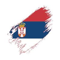 the flag of serbia painted on a white background vector