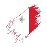 the flag of malta painted with brush strokes vector