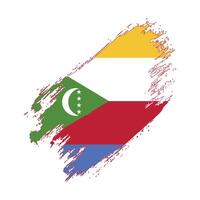 the flag of the Comoros is painted on a white background vector