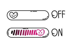 Loading hand draw love loading off on Loading love status icon, Loading progress icons Hand drawn vector