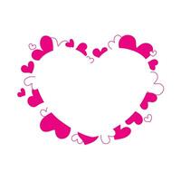 Beautiful Valentine's Day heart-shaped frame with hearts and space for text. Valentine's Day background with pink hearts. February 14th. vector