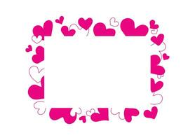 Beautiful Valentine's Day frame with hearts and space for text. Valentine's Day background with pink hearts. February 14th. vector