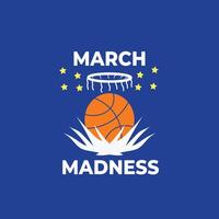 March Basketball Madness.basketball with basketball ring logo,for basketball event poster design vector