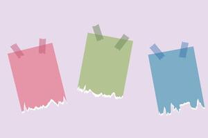 set of stickers torn edges, study, notes, paper, torn vector