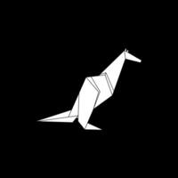 Kangaroo Shape Inspired by Origami Form, can use for Logo, Pictogram, Animal Figure, Website, Apps, or Graphic Design Element. BW and Editable vector
