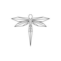 Dragonfly Polygonal Lines, can use for Logo, Pictogram, Creature Animal Figure, Website, Apps, or Graphic Design Element. Flat and Editable vector