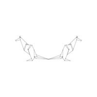 Pair Kangaroo Polygonal Lines, can use for Logo, Pictogram, Animal Figure, Website, Apps, or Graphic Design Element. vector