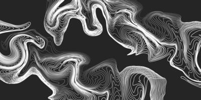 Abstract black background with flowing white stripe. groovy abstract art background vector