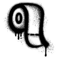 Spray Painted Graffiti tissue roll Sprayed isolated with a white background. vector
