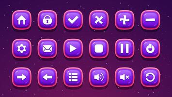 Set of game buttons design. vector