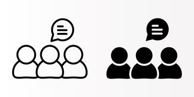 Speaking icons set. Discussion sign. for mobile concept and web design. illustration on white background vector