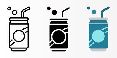 Soda icon set. soda can sign. for mobile concept and web design. illustration on white background vector