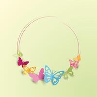 Paper butterfly frame, greeting card, illustration vector
