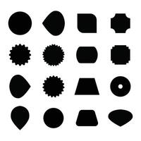 Decorative black star and shape collection vector