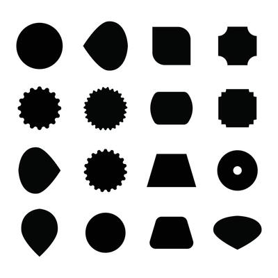 Decorative black star and shape collection