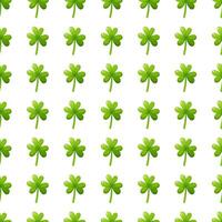 Seamless pattern of shamrock and clover on white background in honor of St. Patricks Day. Symbol of Ireland. Seamless pattern in the form of shamrock. vector