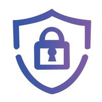 Shield Icon with Lock Symbol Representing Cybersecurity and Data Protection vector