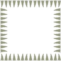 Pine tree forest simple square frame. Nature template to write text matter. Tree elements vector