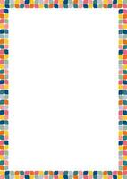 Colorful stylish geometric empty rectangle frame. frame for text. Modern Art baby shower graphic vector