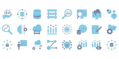 Data analytics. Set of editable stroke icons.Set of Data analytics. vector