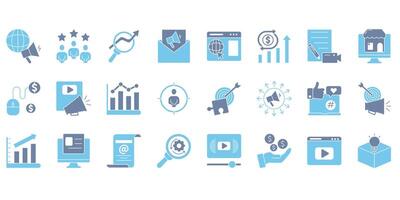 Digital marketing. Set of editable stroke icons.Set of Digital marketing. vector