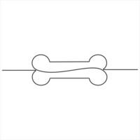 Single line continuous drawing of bone simple human bone line art drawn outline vector