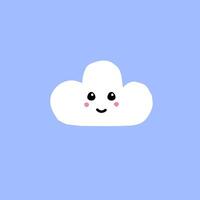 Hand drawn cloud with face vector