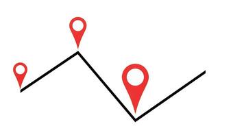 Simple route animation icon. GPS navigation line animation. Location marker. Travel. video