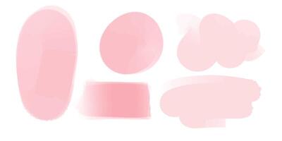 Pink watercolor hearts form a seamless repeating template. Artistic textured spots in a heart shape, hand-drawn with brush strokes, create a cute and endless chaotic doodle background. vector