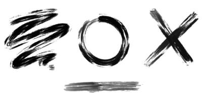 Hand drawn abstract doodles and squiggles, doodle style graffiti elements - circle, cross, spring . Bold brush-painted elements. vector