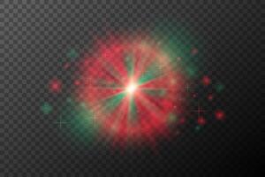a red and green light burst on background vector
