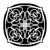 a black and white celtic design in the shape of a square vector