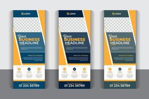Large size Business roll up banner template set, pull up, display banner, x-banner, luxury, colorful, stylish and professional business roll up banner vertical template vector