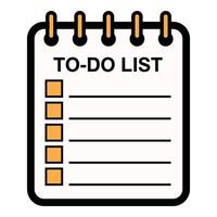 Hand Drawing of Yellow To-Do List with Neat and Organized Design vector