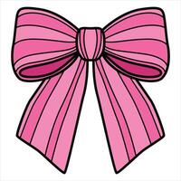 Hand Drawing of Striped Pink Bow with Elegant and Delicate Features vector
