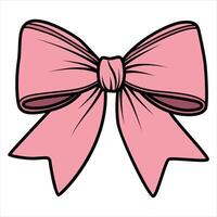 Light Pink Bow with Elegant and Delicate Features vector