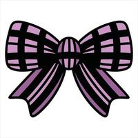 Hand Drawing of Striped Purple Bow with Elegant and Delicate Features vector