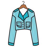 Hand Drawing of Blue Jacket on Shelf with Stylish and Casual Vibes vector