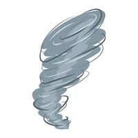 Tornado swirl in flat design. Danger atmosphere cyclone, swirl storm. illustration isolated. vector