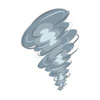 Tornado swirl in flat design. Fast hurricane spiral, storm with twirling effect. illustration isolated. vector
