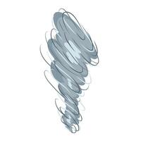 Tornado swirl in flat design. Fast danger cyclone with wind power swirl. illustration isolated. vector