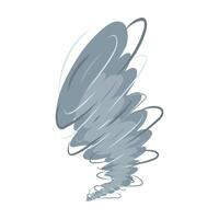 Tornado swirl in flat design. Bad weather with air strength typhoon. illustration isolated. vector