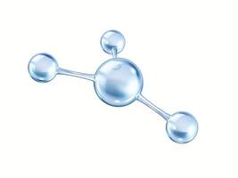 Rotating collagen molecular structure realistic illustration. Intricate interconnected network 3d object on white background vector
