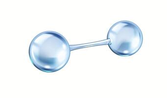 Blue collagen molecule structure from atoms realistic illustration. Model consists of equal spheres 3d object on white background vector
