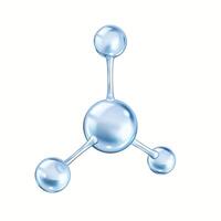 Collagen molecule for scientific purpose realistic illustration. Protein molecular structure for skin 3d object on white background vector