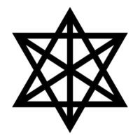 Metatron cube Sacred geometry icon color black vector