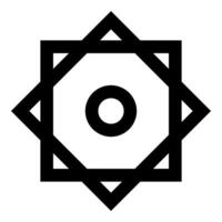 Symbol Rub el Hizb Islam Ramadan equilibrium of static dynamic Sacred geometry icon color black vector